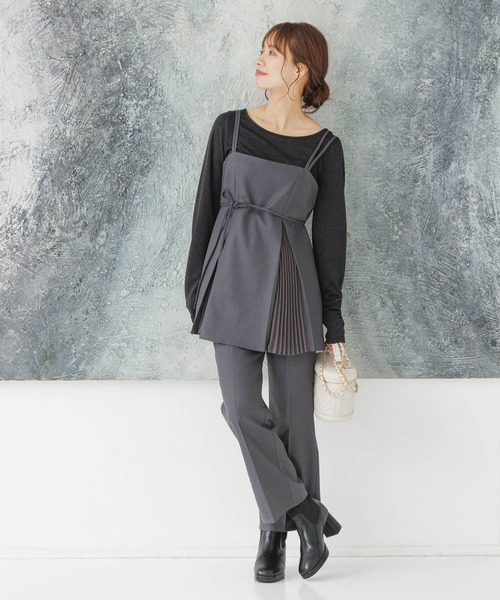 「mysty woman」 スラックス FREE チャコールグレー レディース_画像5