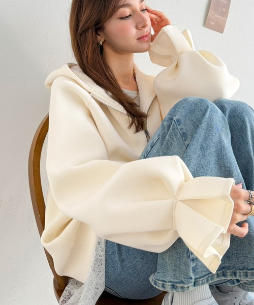 classicalelf（クラシカルエルフ） パーカー ふんわり、ゆったり、袖に
