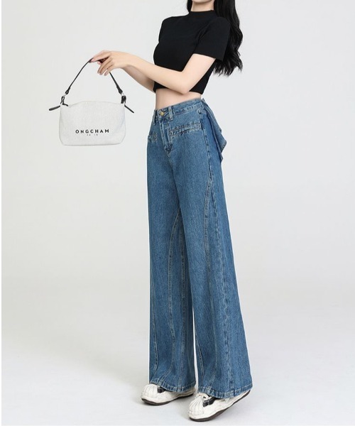 「FAVORITO」 デニムパンツ M ブラック レディース_画像5