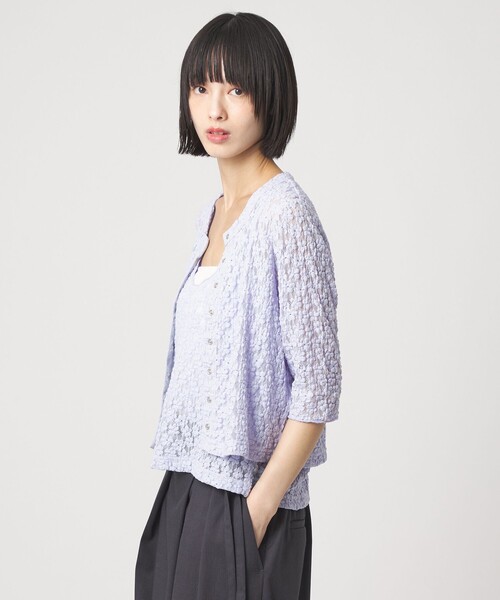 カーディガン 「EMMEL REFINES」EM カットレース カーディガン＆タンクトップ セット レディースの画像