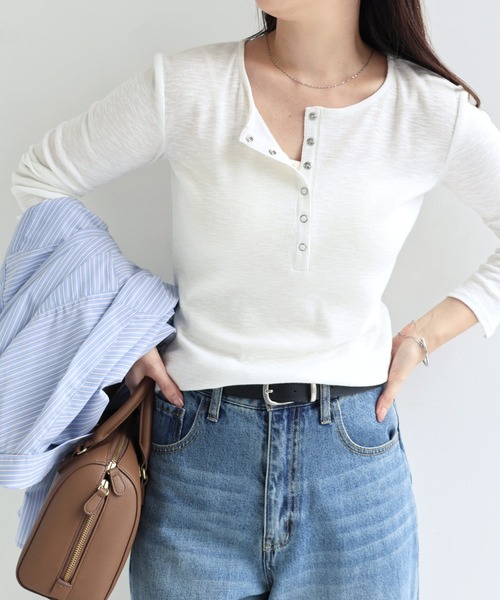 andme（アンドミー） ヘンリーネック tシャツ ヘンリーネックスラブ