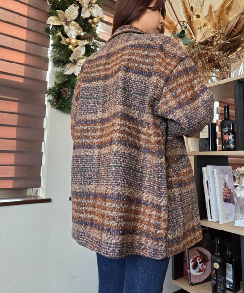 Cal Craft　ピーコート　USA製　90s　オンブレチェック　キルティング ピーコート pコート チェック柄 ワイドシルエット ルーズシルエット 裏