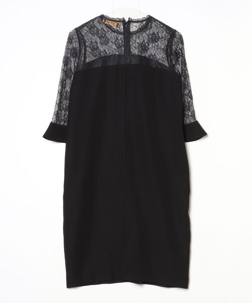 「FLICKA」 レース7分袖ワンピース 1 ブラック レディース_画像2