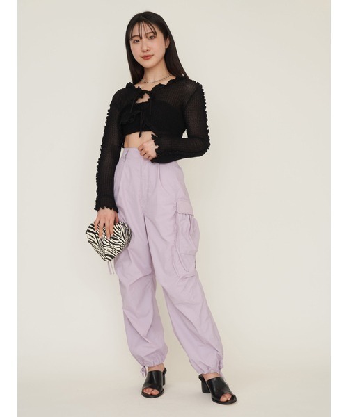「LILY BROWN」 カーゴパンツ 1 パープル レディース_画像7