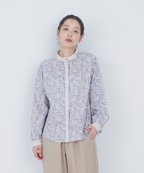 ADIEU TRISTESSE リバティプリント 綿麻ブラウス 2way ADIEU TRISTESSE（アデュートリステス） ブラウス シャツ 「4月
