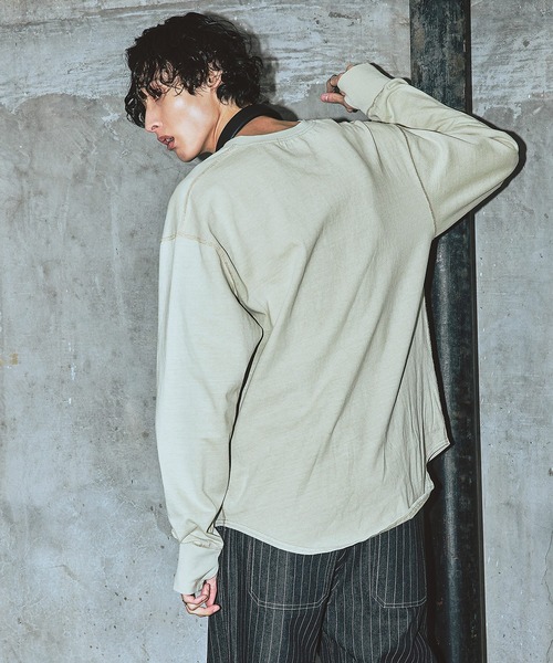 Bleme tシャツ ヴィンテージデザイン ヘンリーネック ロンT メンズ