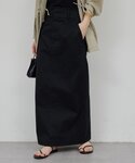 ロング スカート 「低身長サイズあり」チノスト...の詳細画像1