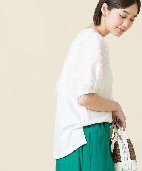 「Gready Brilliant」 「AuieF」半袖カットソー 38 オフホワイト レディース_画像7