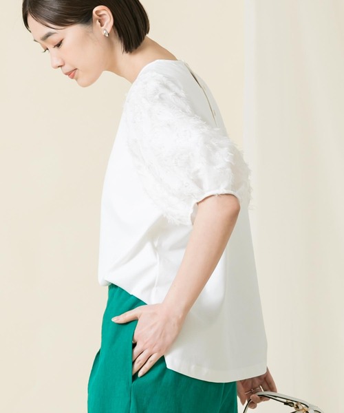 「Gready Brilliant」 「AuieF」半袖カットソー 38 オフホワイト レディース_画像9