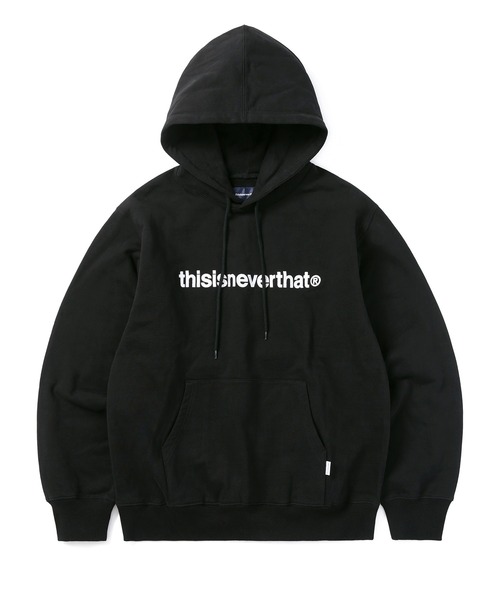 美品thisisneverthat ブラック パーカー M 袋付き thisisneverthat（ディスイズネバーザット） プルオーバーパーカー M
