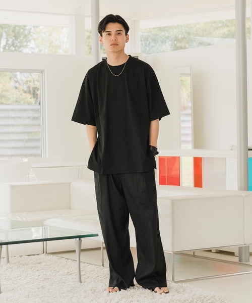 「ATON」 半袖Tシャツ 6 ブラック メンズ_画像2