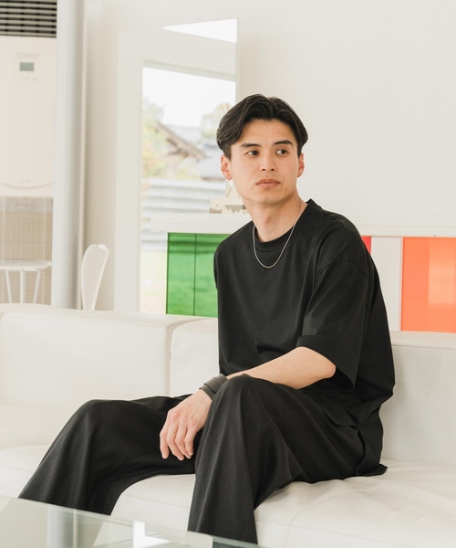 「ATON」 半袖Tシャツ 6 ブラック メンズ_画像7