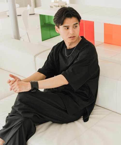 「ATON」 半袖Tシャツ 6 ブラック メンズ_画像9
