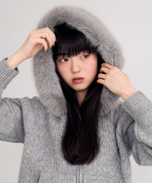 「Heather」 長袖ニット FREE グレー レディース_画像2