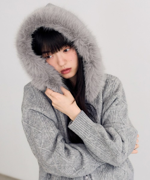 「Heather」 長袖ニット FREE グレー レディース_画像3