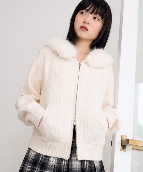 「Heather」 長袖ニット FREE グレー レディース_画像8