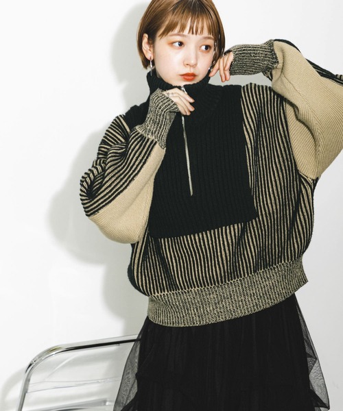 「KBF」 長袖ニット ONE オレンジ レディース_画像3