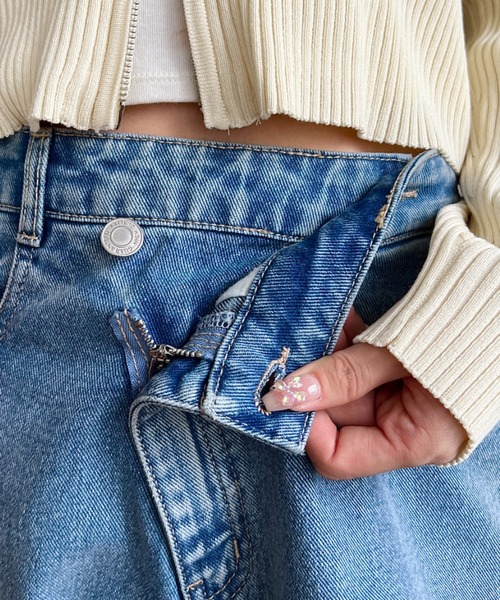 「moment+」 デニムパンツ L ブラック レディース_画像3