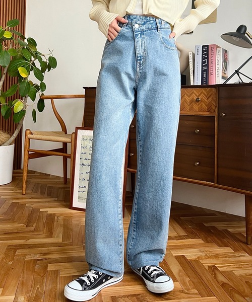 「moment+」 デニムパンツ L ブラック レディース_画像6