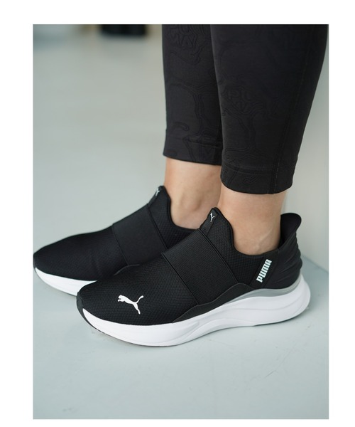 「PUMA」 スリッポン 23.0cm ブラック×ホワイト レディース_画像3
