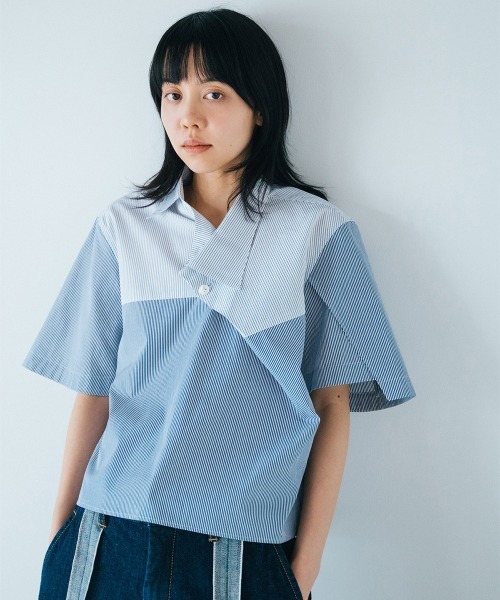 ブラウス シャツ 「soduk」26SS新作 stripe goody shirt / ストライプグッディーシャツ レディース