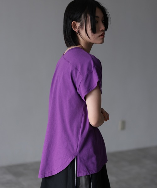 「HERENCIA」 半袖Tシャツ FREE パープル レディース_画像3
