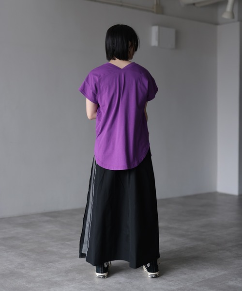 「HERENCIA」 半袖Tシャツ FREE パープル レディース_画像5