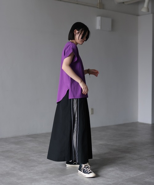 「HERENCIA」 半袖Tシャツ FREE パープル レディース_画像6