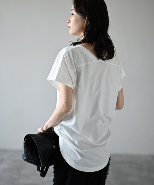 「HERENCIA」 半袖Tシャツ FREE パープル レディース_画像9