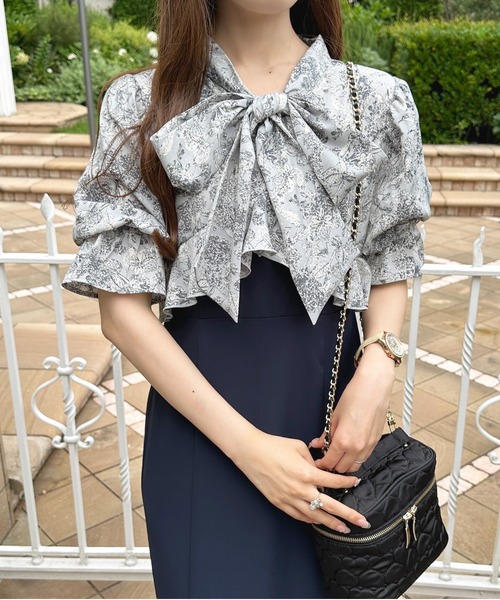 「apres jour」 長袖ワンピース フリー ネイビー レディース_画像7