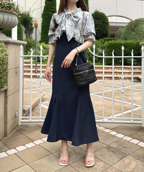 「apres jour」 長袖ワンピース フリー ネイビー レディース_画像9