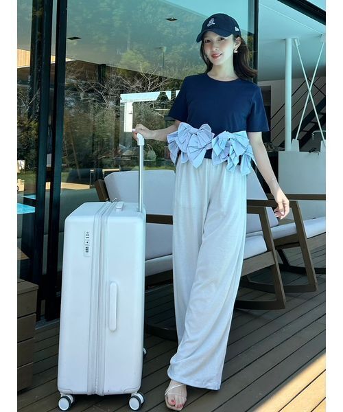 tシャツ 「ZOZO/USAGI ONLINE限定」リボンドッキングTシャツ レディースの画像