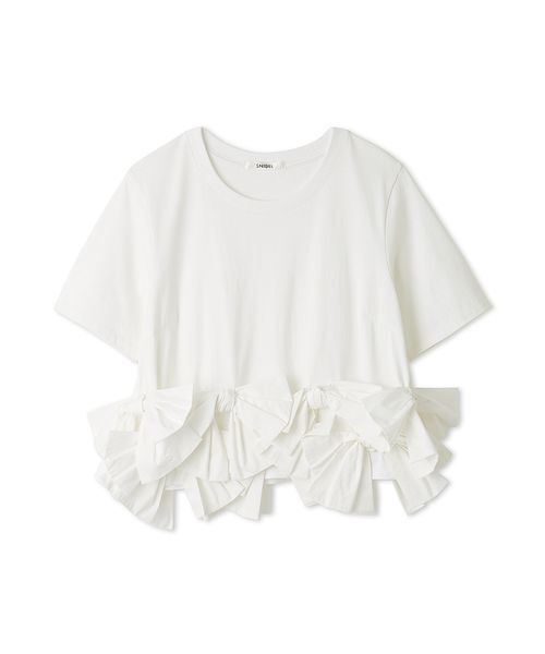tシャツ 「ZOZO/USAGI ONLINE限定」リボンドッキングTシャツ レディースの画像