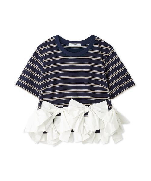tシャツ 「ZOZO/USAGI ONLINE限定」リボンドッキングTシャツ レディースの画像