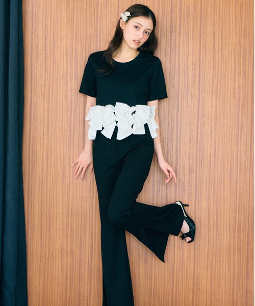 tシャツ 「ZOZO/USAGI ONLINE限定」リボンドッキングTシャツ レディースの画像