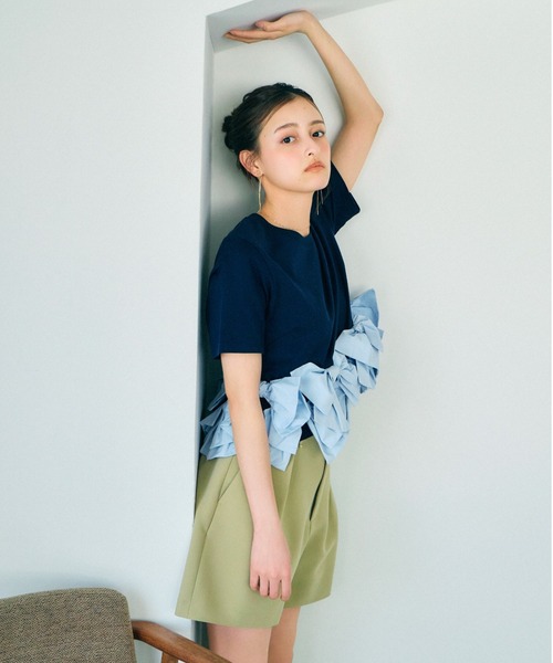 tシャツ 「ZOZO/USAGI ONLINE限定」リボンドッキングTシャツ レディースの画像