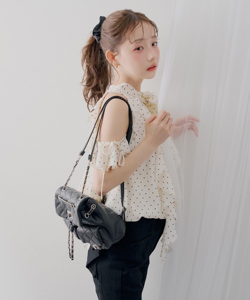 ブラウス シャツ ラッフルフリル肩開きブラウス レディース | continuer de NICE CLAUP | 05