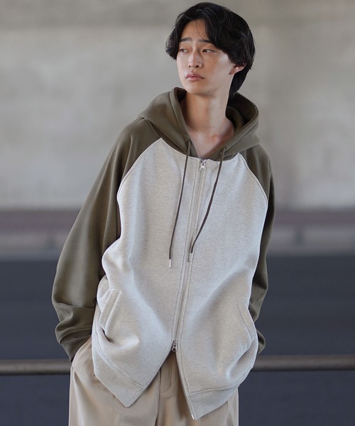 「molk」 ジップアップパーカー S カーキ メンズ_画像4