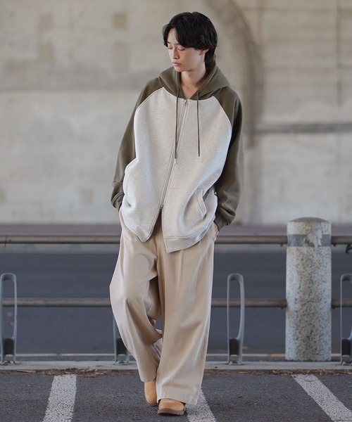 「molk」 ジップアップパーカー S カーキ メンズ_画像7