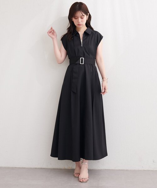 natural couture ワンピース フロントZIP衿付きワンピース : ZOZOTOWN