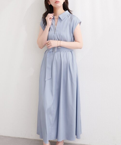 natural couture ワンピース フロントZIP衿付きワンピース : ZOZOTOWN