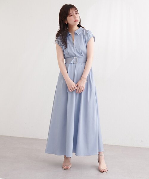 natural couture ワンピース フロントZIP衿付きワンピース : ZOZOTOWN