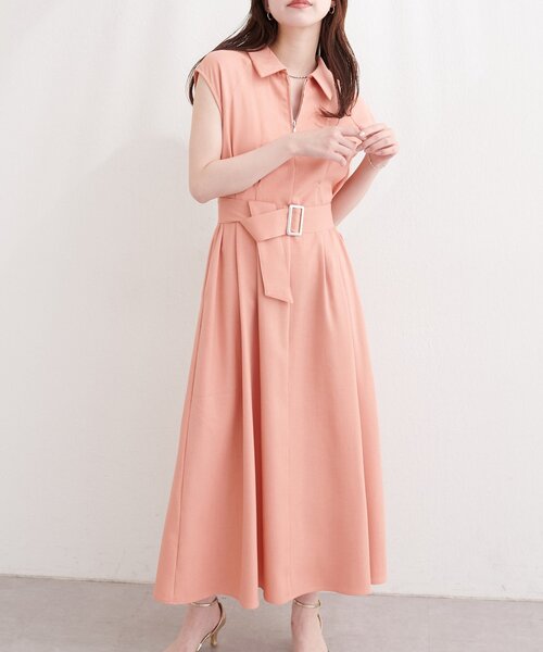 natural couture ワンピース フロントZIP衿付きワンピース : ZOZOTOWN