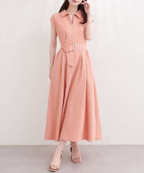 natural couture ワンピース フロントZIP衿付きワンピース : ZOZOTOWN