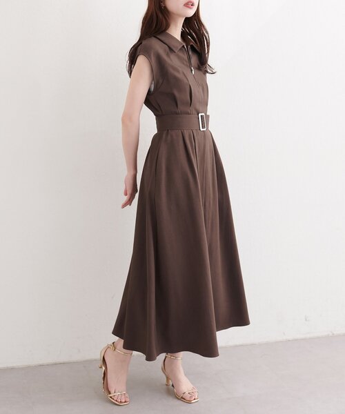 natural couture ワンピース フロントZIP衿付きワンピース : ZOZOTOWN