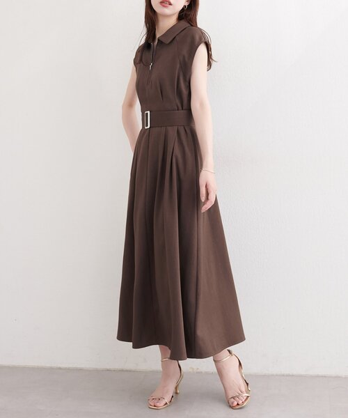 natural couture ワンピース フロントZIP衿付きワンピース : ZOZOTOWN