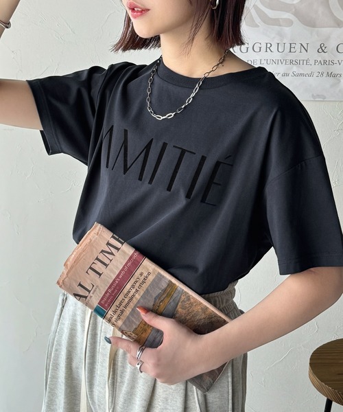 「classicalelf」 半袖Tシャツ X-LARGE ライトグレー レディース_画像7