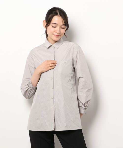 新作人気SALE シャツ PayPayモール店 - 通販 - PayPayモール ブラウス メモリーシェープドットパンチングロングシャツ ZOZOTOWN 通販在庫あ