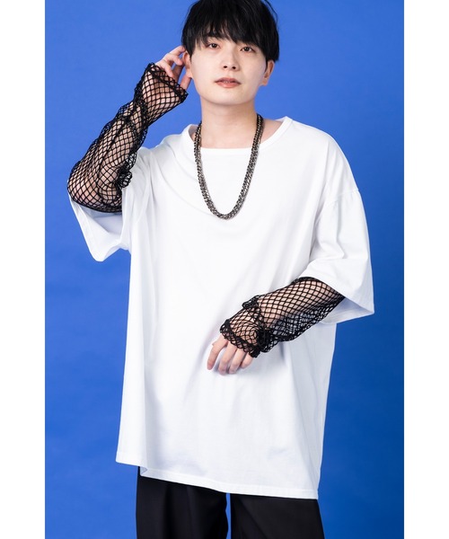 tシャツ フェイクレイヤーロングスリーブメッシュTシャツ レディース メンズ ankoROCK tシャツ フェイクレイヤーロングスリーブメッシュT