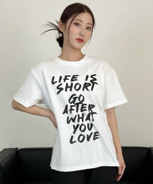 tシャツ A'GEM/9 × .kom「DXOH/ディソエイチ」LIFE T-SHIRT/ライフティー レディース